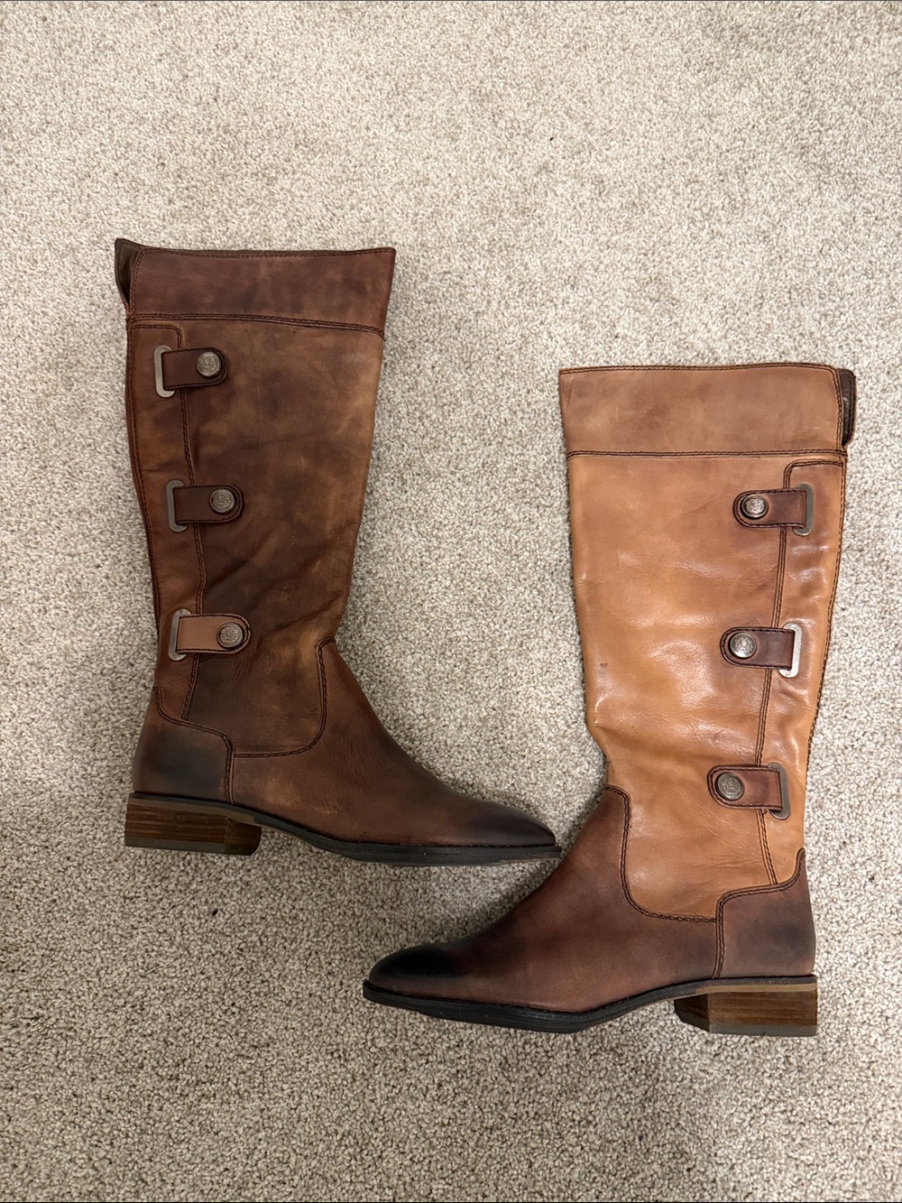 Arturo Chiang Two-Tone Brown Knee Boots